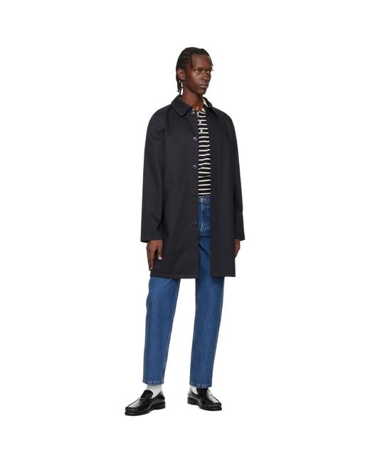 A.P.C. Blue Urban Mac Coat for men