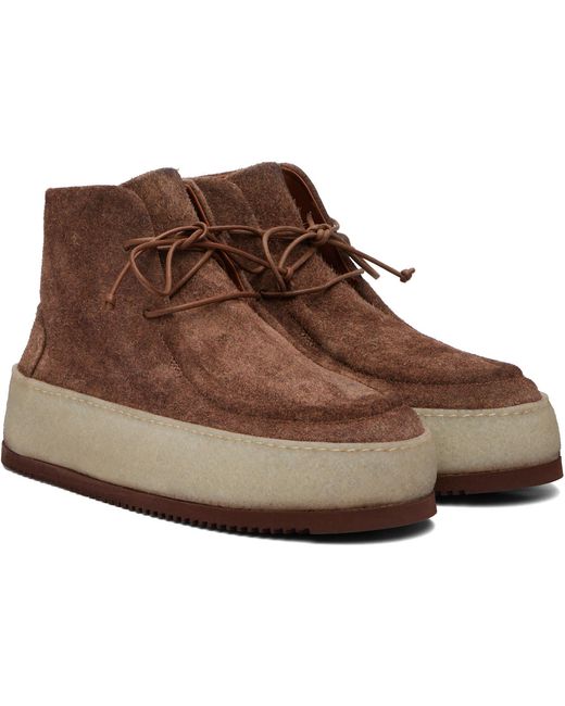 Marsèll Brown Parapana Leather Ankle Boots for men