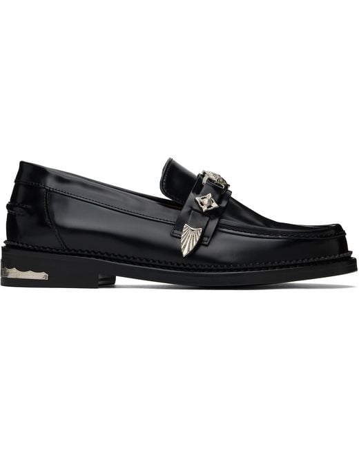 Toga Virilis Black Metal Loafers for men