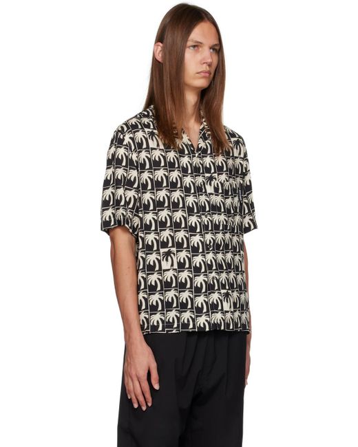 Palm Angels Black Dripping Palms Shirt for men