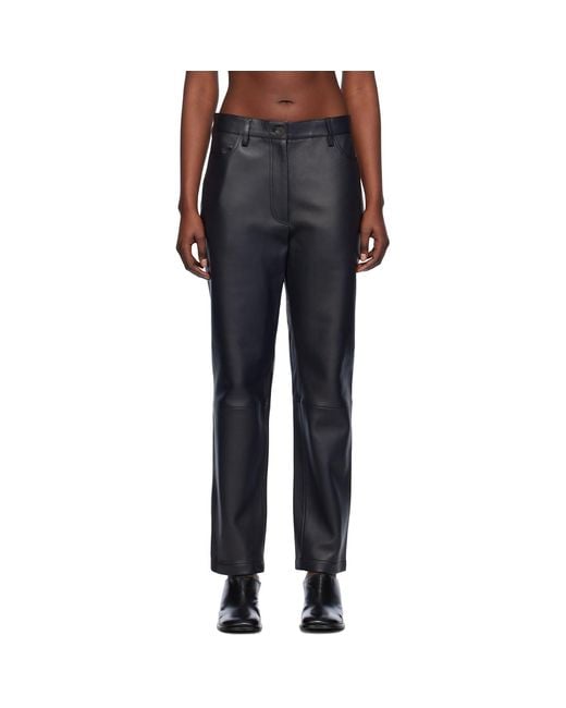 Studio Nicholson Black Opie Leather Pants