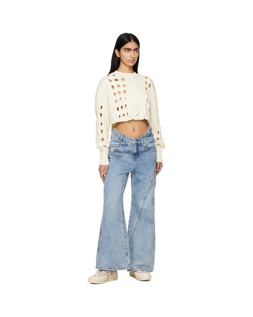 Feng Chen Wang Blue Off- Cutout Sweater