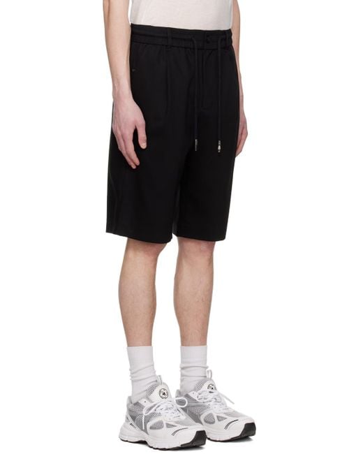 Feng Chen Wang Black Pleated Shorts for men