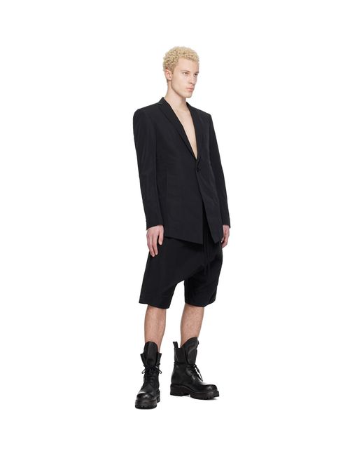 Julius Black Drop Crotch Shorts for men