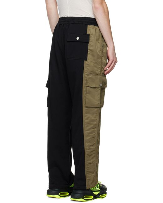 Feng Chen Wang Black Contrast Cargo Pants for men