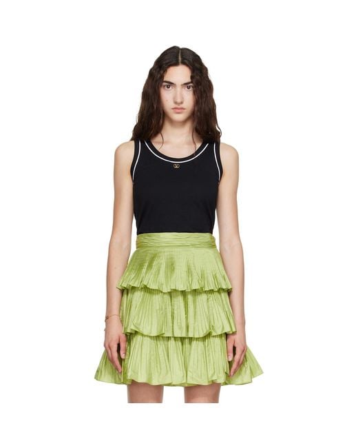 Valentino Green Cotton Jersey Vlogo Tank Top