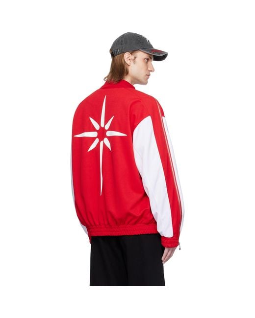 Kusikohc Red Full Zip Fleece Track Jacket for men
