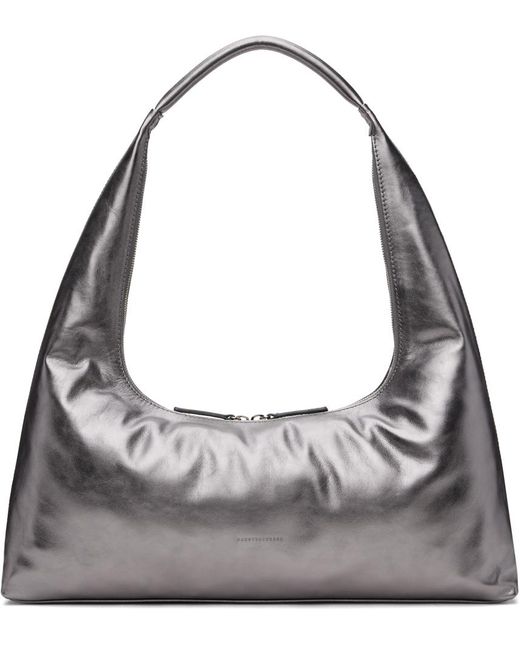 MARGE SHERWOOD Gray Leather Shoulder Bag