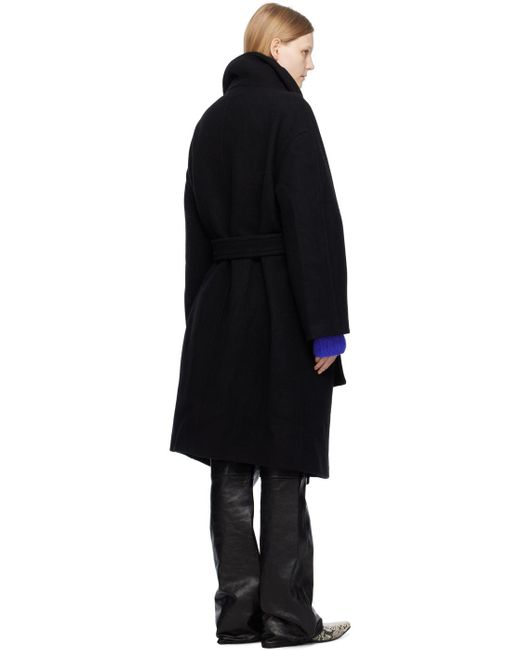 Acne Black Belted Coat