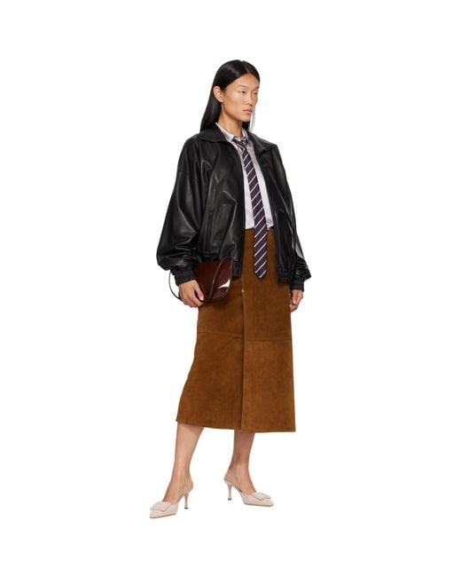 Frankie Shop Brown Lene Striped Tie