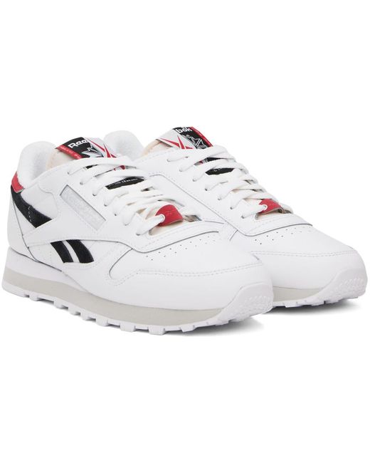 Reebok White & Black Classic Leather Sneakers for men