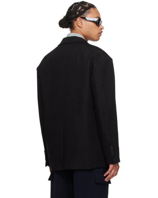 Juun.J Black Notched Lapel Blazer for men