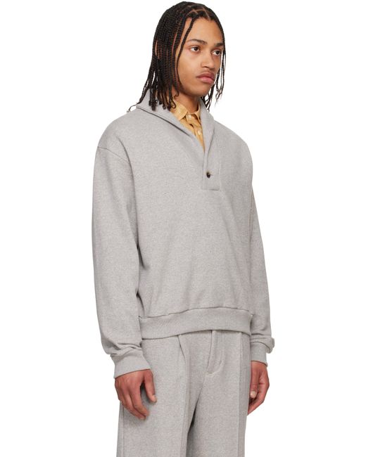 メンズ SOSHIOTSUKI グレー ショールカラー スウェットシャツ Gray