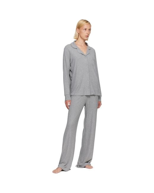 Skims Gray Soft Lounge Sleep Pyjama Set