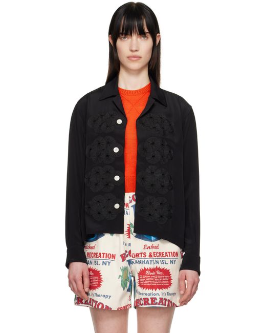 Bode Black Ribbon Garland Shirt