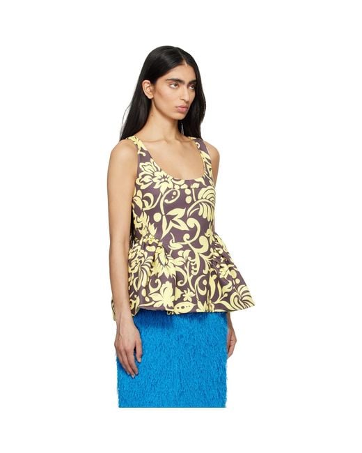 Dries Van Noten Blue Taupe & Open Blouse
