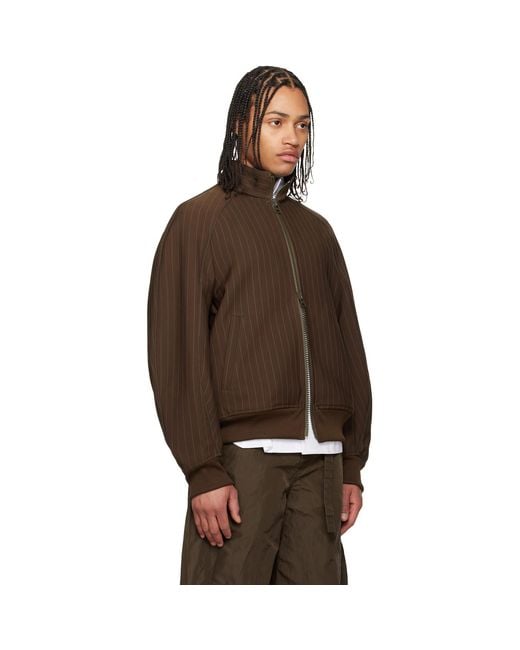 Sacai Brown Matelasse Twill Blouson Jacket for men