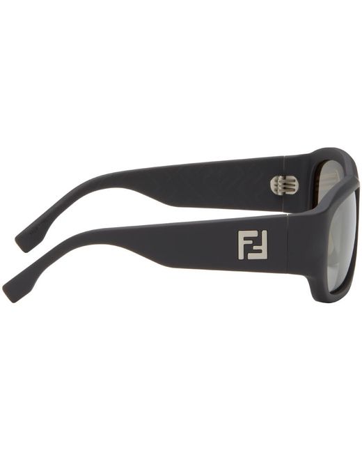 Fendi Black Gray Ff Sunglasses for men