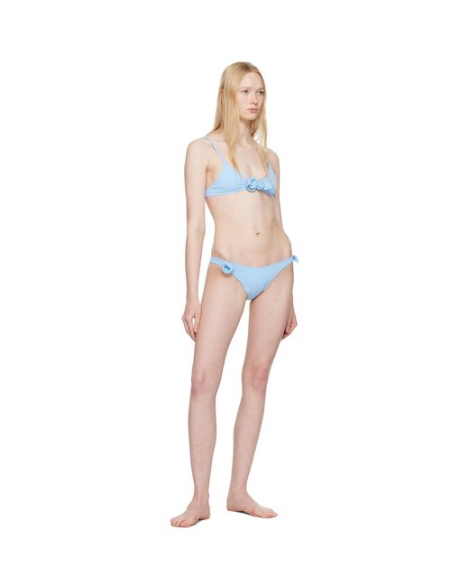 Coperni Black Flower Bikini Top