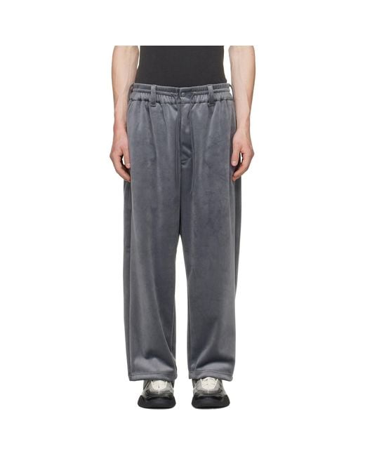 Y-3 Gray Velvet Corduroy Track Pants for men