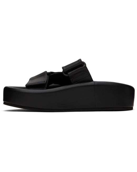 MM6 by Maison Martin Margiela Black Webbing Slip-On Platform Sandals