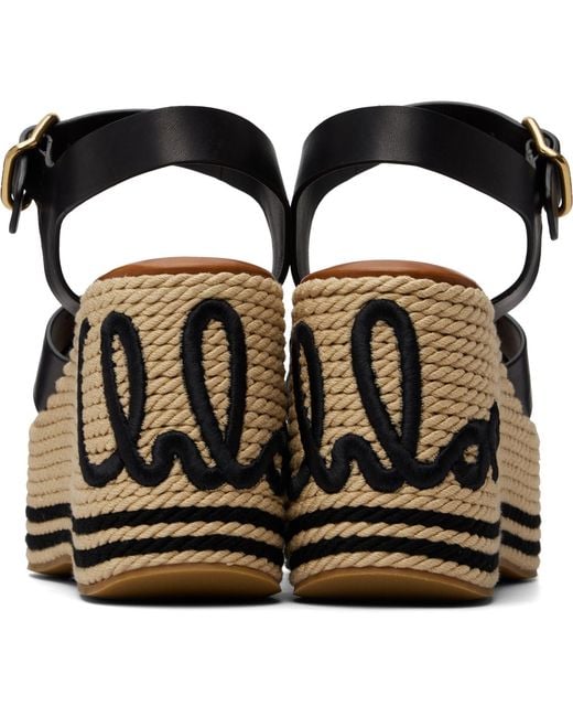 Chloé Black Sand' Wedge Sandals