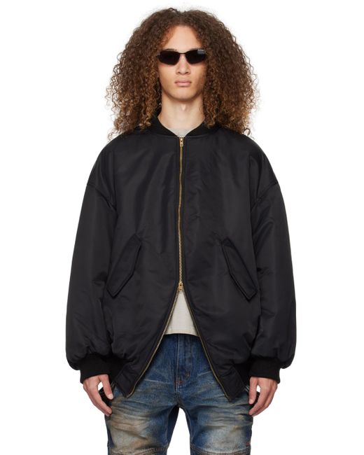we11done Black Two-way Bomber Jacket for men