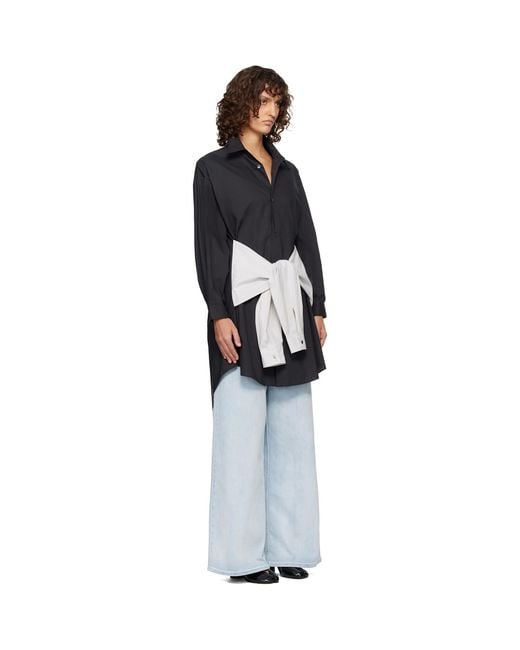 MM6 by Maison Margiela Black Multi Wear Cotton Poplin Minidress