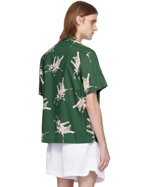 Lacoste Green Relaxed Fit René Print Shirt for men
