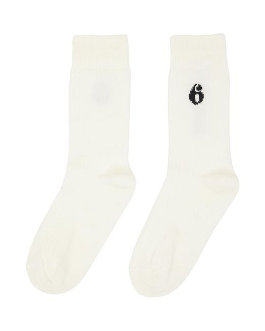 MM6 by Maison Margiela White Off- Wool Blend Socks