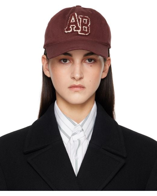 Anine Bing Black Burgundy Letterman Jeremy Baseball Cap