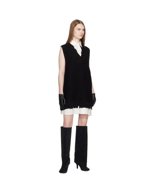 MM6 by Maison Margiela Black Suede Tall Boots