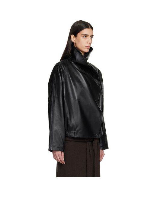 LE17SEPTEMBRE Black Sculptured Leather Jacket