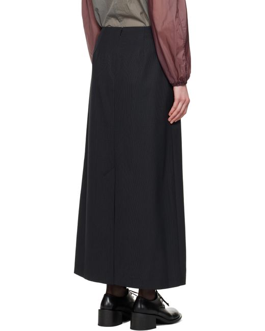 Amomento ブラック Stripe マキシスカート Black