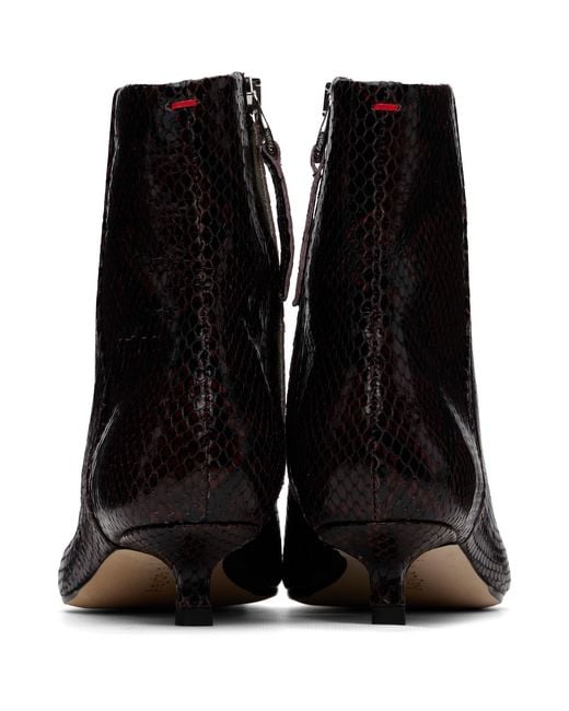 Aeyde Black Burgundy Sofie Leather Ankle Boots