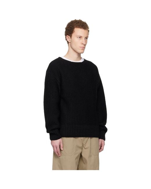 Visvim Black Boatneck Sweater for men