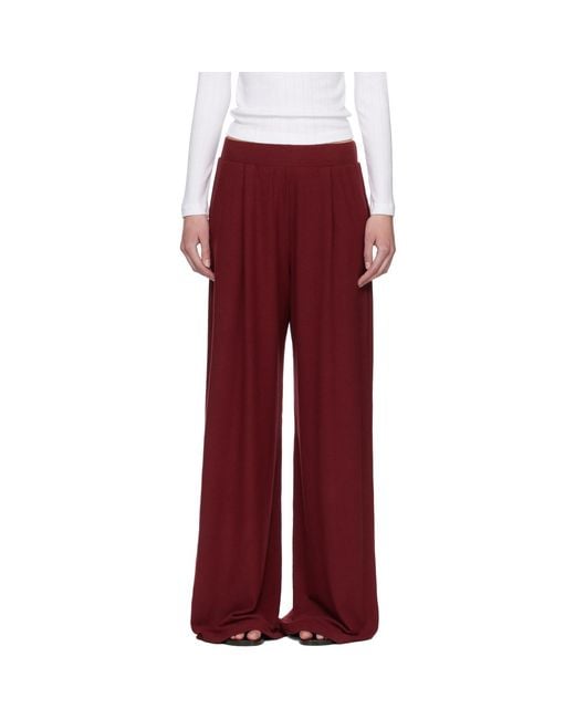 Leset Red Lauren Pleated Pocket Trousers