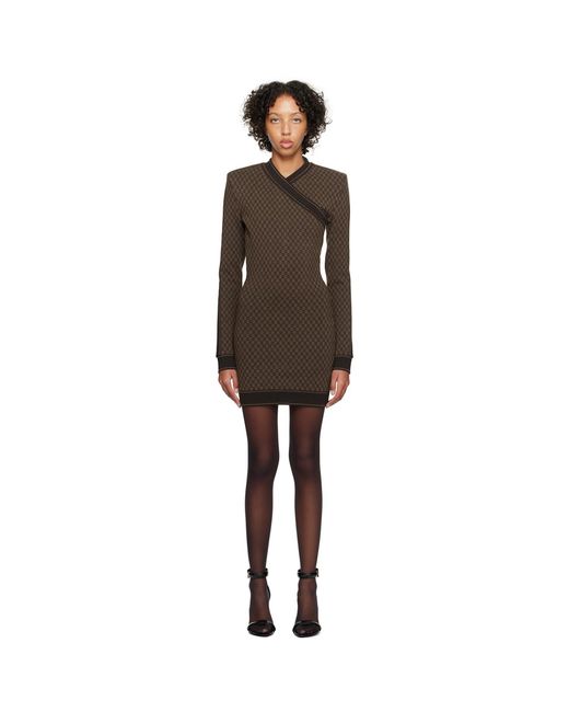Balmain Black Mini Monogram Minidress