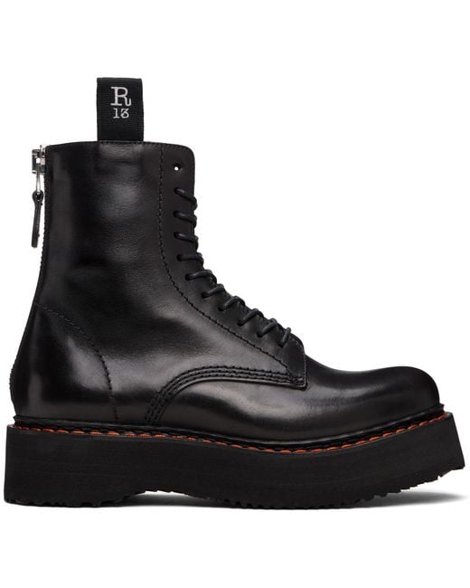 R13 Black Single Stack Boots