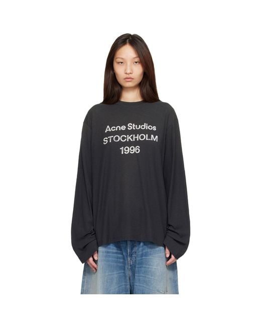 Acne Black Sprayed 1996 Logo T-Shirt