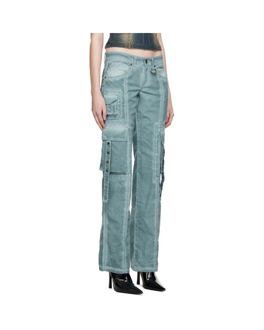 Blumarine Blue Eyelet Trousers