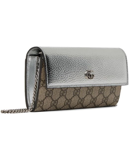 Gucci black bag silver hotsell chain