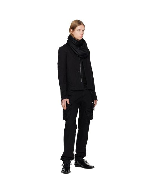 Julius Black Layered Hoop Stole Scarf for men