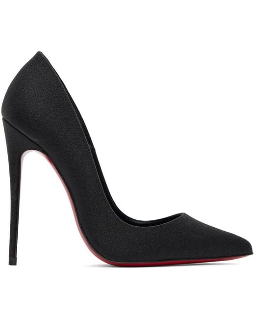 Christian Louboutin Black So Kate 120 Glitter Leather Pump