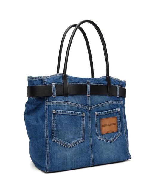 DSquared² Blue Belted Denim Tote for men