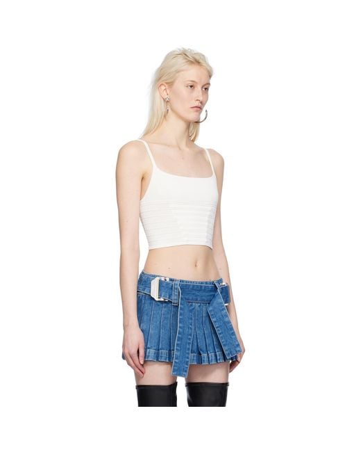 Dion Lee Blue White Ventral Compact Tank Top