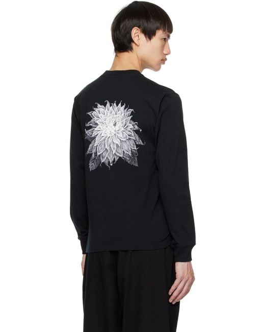 Yohji Yamamoto Black New Era Edition Printed Long Sleeve T-shirt for men