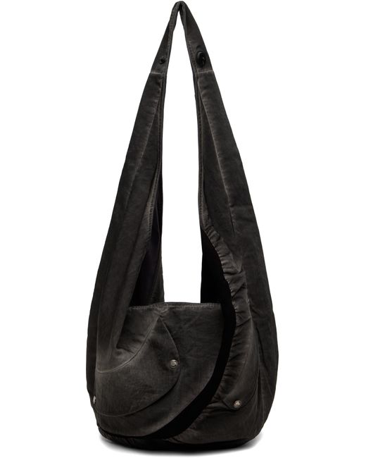 メンズ CMMAWEAR ブラック ガーメントダイ スラウチ バッグ Black