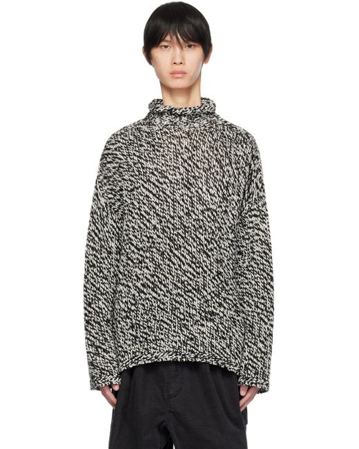 Acne Black & White Rolled Turtleneck for men