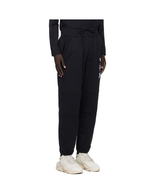 Y-3 Black Cuffed Track Pants for men